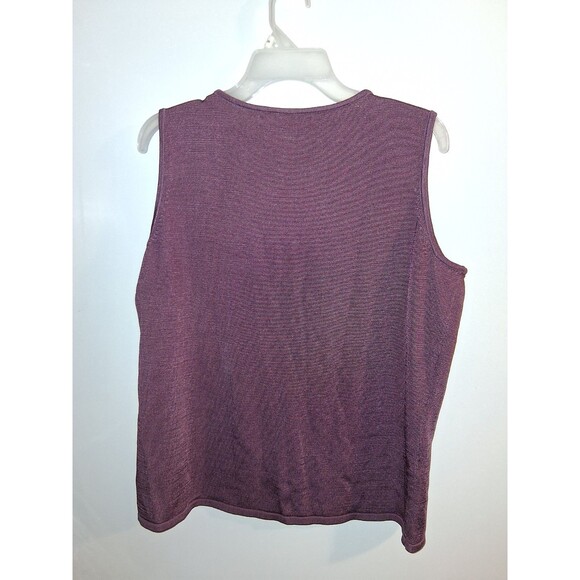 Jones NY Purple Sleeveless Beaded V-neck Blouse Sz 1X - Picture 2 of 3